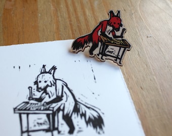 Xylophone Fox. Wooden pin.