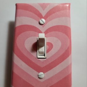 Pink Hearts Light Switch Cover love women girls home room decor