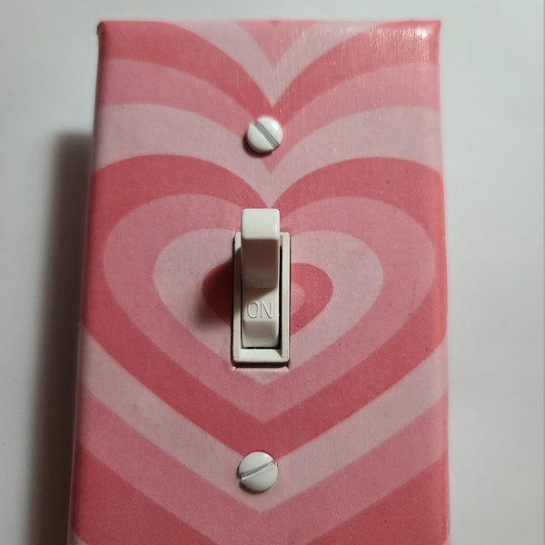 Pink Hearts Light Switch Cover love women girls home room decor