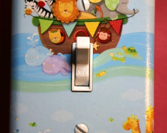 Noahs Ark Animals Light Switch Cover kids baby boy girl  lion giraffe zebrahome room decor nursery child children bible