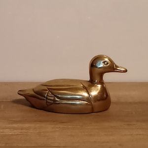 Vintage Brass Duck Figurine Taiwan Republic Of China