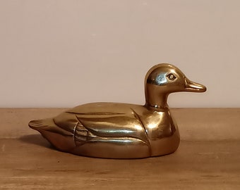 Vintage Brass Duck Figurine Taiwan Republic Of China