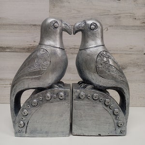 Vintage Bird Bookends - Austin Prod - Bookends - Parrots - vintage - collectable
