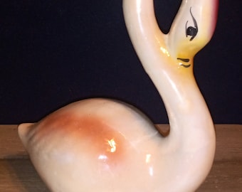 Mid-century porcelain swan