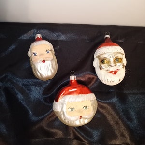 Antique Glass Santa Clause Ornaments