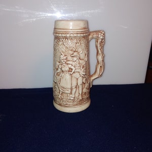 Antique Beer Stein collectable - vintage - collectable - beer- ceramic - unique