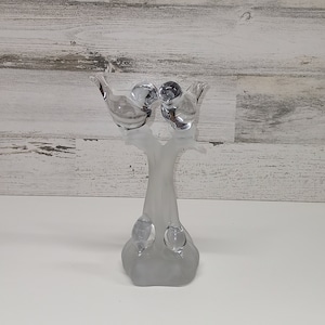 Vintage Crystal Glass Love Birds figurine