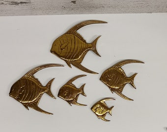 Vintage Mid-century Brass Fish wall Art - Brass Collectable - Wall Art - Mid-century - Vintage -MCM -Fish - Sea Life