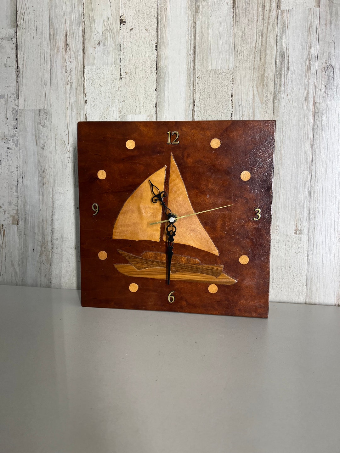Sailboat Rocking Clock Vintage Clock - Sailboat Clock - Nautical Clock - Clock - Midcentury ...