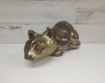 Brass Cat - Vintage Brass - Collectable Brass - Art - Cat Sculpture - Cat - Cat Art - collectable -