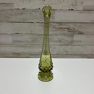 SwungVase Fenton Hobnail Glass Vase Hand Blown Swung Vase Fenton Bud Vase Glass Collectable