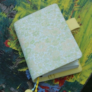 Handmade Floral Cover for 2025 Planner, Notebook, Journal with pen loops for Hobonichi/Midori (A5/A6/Five-Year/B6/TN/Weeks/Pouch)