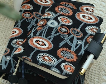 Mina Flower Cover voor 2026 planner, notitieboek, dagboek, agenda met pennenlussen voor Hobonichi/Midori (etui A5/A6/vijf jaar/B6/TN/weken/weken)