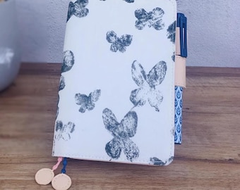Schmetterling Lien handgemachte Tasche für Planer, Notebook, Journal, Agenda Stift Schlaufen Taschen Hobonichi/Midori (A5/A6/Five-Year/B6/TN/Weeks/Pouch)