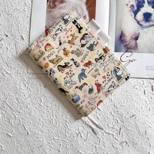Cute Dog Fabric Cover for 2025 Planner, Notebook, Journal, Agenda with pen loops, perfectly for Hobonichi/Midori/Moleskine (A5/A6/Five-Year)