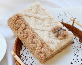 Puffy Teddy Bear Cover for 2026 Planner, Notebook, Journal, Agenda and Book  perfectly for Hobonichi/Midori/Moleskine in A5 and A6 size