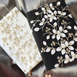 Adjustable Planner Cover with Floral Embroidery for Notebook, Journal, Agenda and Book, perfectly for Hobonichi/Midori/Moleskine (A5/A6)
