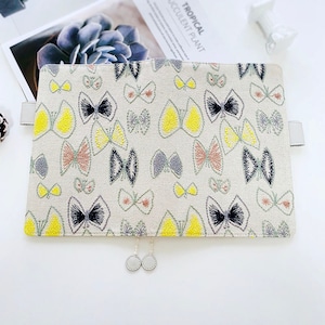 Mina Butterfly Cover for Planner, Notebook, Journal, Agenda with pen loops for Hobonichi/Midori/Moleskine(A5/A6/Five-Year/B6/TN/Weeks/Pouch)