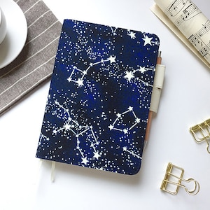 Galaxy Cover for 2025 Planner, Notebook, Journal, Agenda with pen loops, for Hobonichi/Midori/Moleskine (A5/A6/5-Year size)