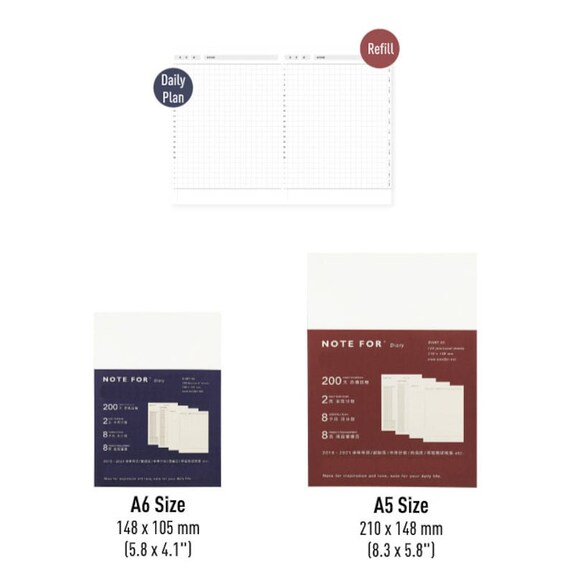 A6 Notizbuch | Refill | Einlage für Einbände von «Kinbor» «Note For» « Hobonichi A6 Notizbuch | Refill | Einlage für Einbände von «Kinbor» «Note For» « Hobonichi