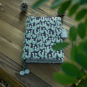 Copertina fatta a mano Cactus per Planner, Quaderno, Diario, Agenda con passanti per penna Hobonichi/Midori/Moleskine (A5/A6/5 anni/B6/TN/Settimane/Custodia)