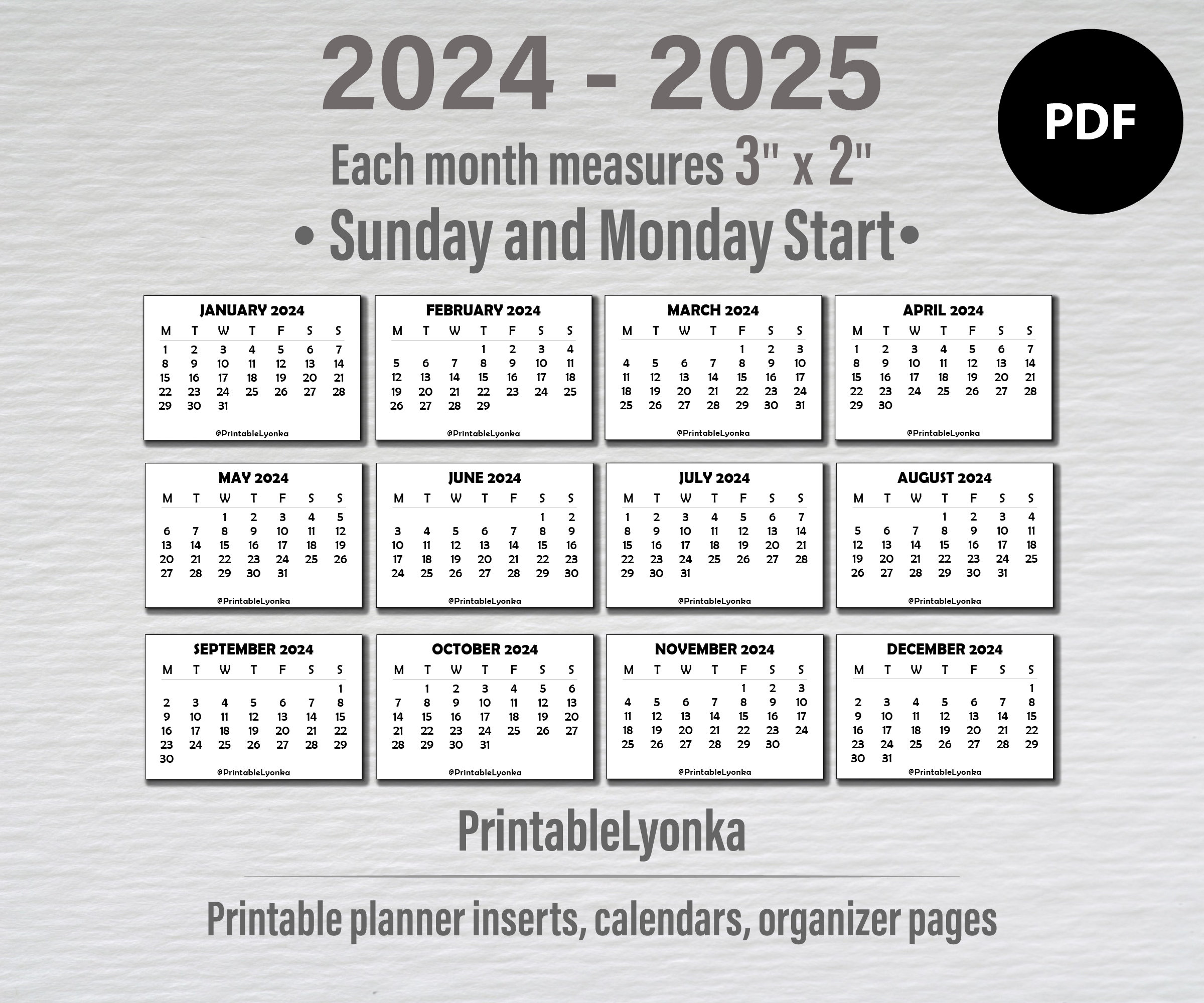 3 X 2 Inch Mini Calendars 2025 2025 Small Printable Calendar Mini