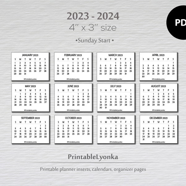 Mini Tear off 2024 Calendar Etsy UK