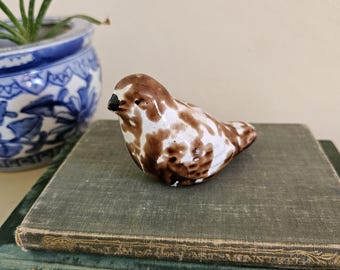 Vintage Ceramic Speckled Bird | Icelandic Pottery Hand Made by Sigurður Hákon Arnórsson