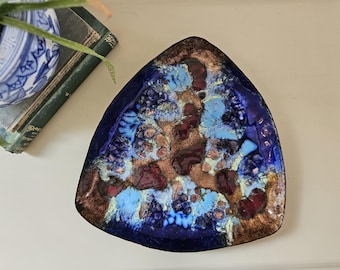 Mid-Century Modern Enamel on Copper Tray | J Capo, Spain