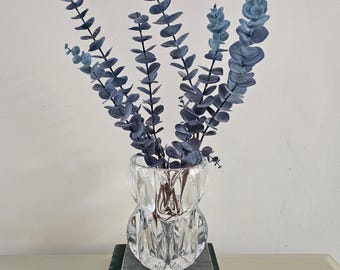 Mid Century Heavy Optic Glass Vase | Rosice by Jan Schmid | Glass Collector