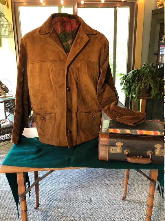 Men's 70's Cooper Sportswear jacket suede and cord