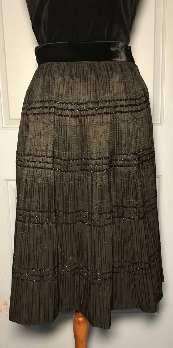 Fancy pleated 1950s evening skirt