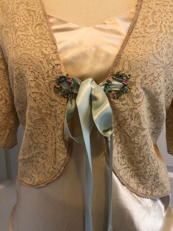 1930’s silk and lace bed jacket