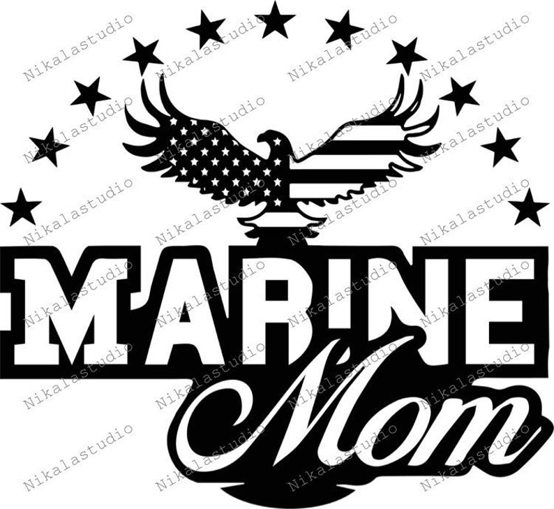 Marine Mom Svg File Proud Marine Mom Svg Mom Svg Marine | Etsy