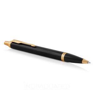 Personalised Parker IM Black Lacquer GT Ballpoint Pen - Free Engraving