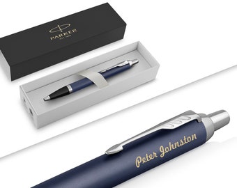 Personalised Parker IM Matte Blue Ballpoint Pen