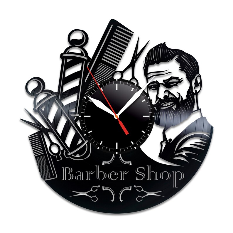 Barber Shop wall clock/Vinyl décor/Barber shop vinyl Etsy