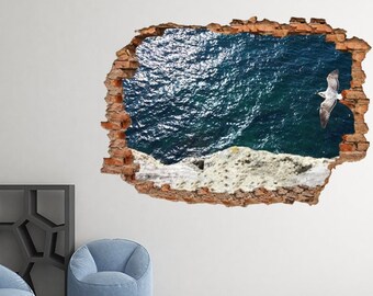 Amovible Porte Sticker Decal Home Decor Shore Beach Coast sable Pathway Seascape