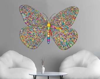 Butterfly decal Colored butterfly Biology teacher gift Butterfly artwork Entomology decor Insect sticker Animal Decal Botanical decal Wings