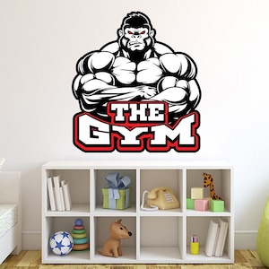 Gorilla Gym Vinyl Wall Sticker Boost Fitness Motivation Muscle