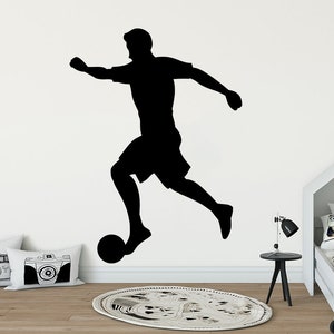 Fußball Wandtattoo Fußball Vinyl Fußballer Aufkleber Jungen Raum Kunst Fußball Druck Kinder Wanddekor Sport Haus Kunst Jungen Aufkleber Kinder Kunst