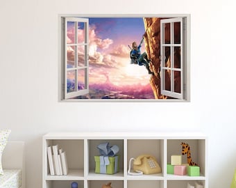 Legend zelda decal Zelda sticker Playroom wall art Zelda vinyl Game mural Gift kids art Video wall mural Nursery wall decor Kids wall art