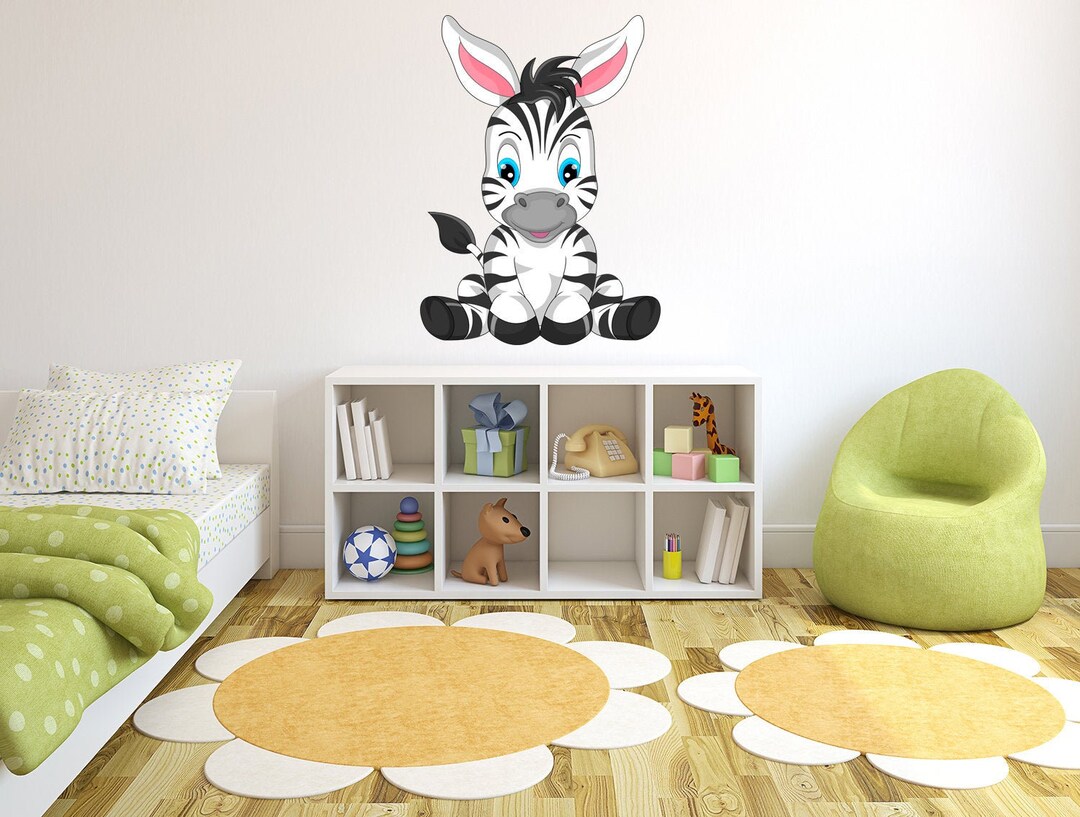 Zebra Baby Decal Wall Sticker for Kids Nursery Wall Décor Safari Baby ...