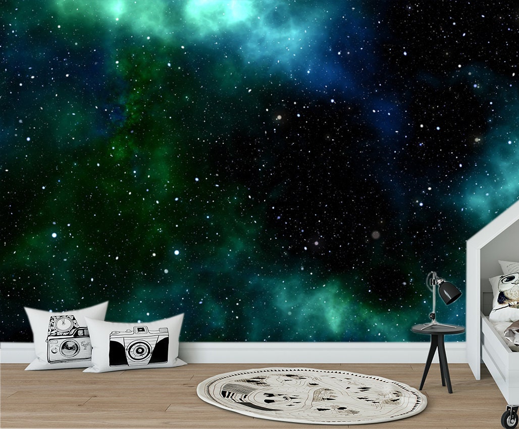 Starry Sky Wallpaper Galaxy Peel and Stick Self Adhesive Blue Nursery ...