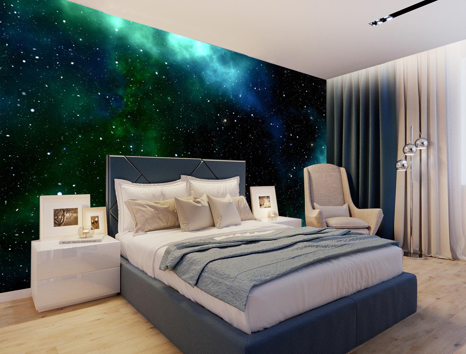 Starry Sky Wallpaper Galaxy Peel and Stick Self Adhesive Blue Nursery ...