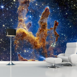 Pilastri della carta da parati della creazione Adesivo murale dell'universo Spazio murale Stampa del telescopio Hubble Arte rimovibile Arredamento dello spazio astronauta regalo scienza