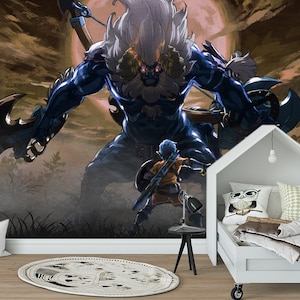 Legend of Zelda wallpaper Hyrule map print Breath of the Wild Peel en stick Gaming Art Playroom Decor Kingdom Video game sticker Kinderkamer