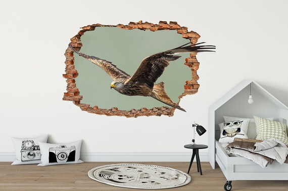 Flying Eagle Decal Sky Wall Sticker Bird Art Prints 3d Mural Stone Nursery Wall Art Home Sticker Eagle Vinyl Eagle 3d Bird Decoration Etsy Canada