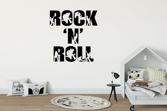Rock N Roll Decal Rock and Roll Art Concert Decal Music Room - Etsy