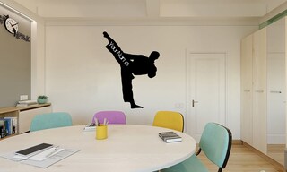 Adesivo Auto INDIGOS UG Karate Martial Arts 88x99 Mm | Sticker JDM Die Cut Argento Per Finestra E Laptop